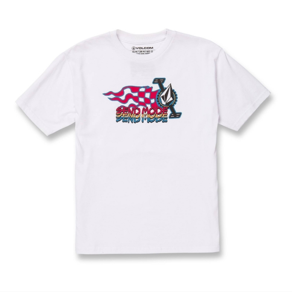 LITTLE BOYS CRANK IT UP SHORT SLEEVE TEE - WHITE VOLCOM  SEND MODE